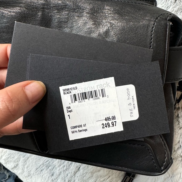Rag and Bone black gunmetal leather crossbody bag - Picture 6 of 6